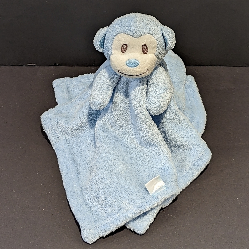 Honey Bunny Blue Monkey Security Blanket Lovey